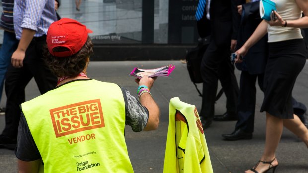 The Big Issue's vendors are 85 per cent male, despite women making up nearly half of Australia's homeless population. 