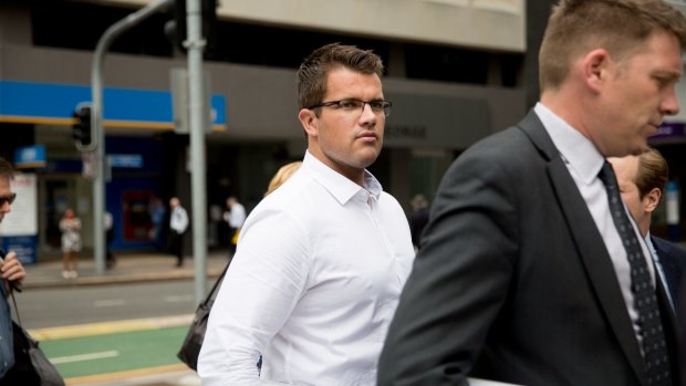 Gable Tostee arrives for day three of his murder trial at Brisbane Supreme Court.