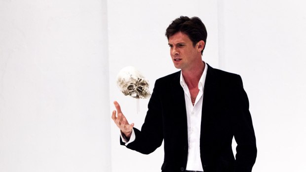 Toby Schmitz as Hamlet at Belvoir in 2013.