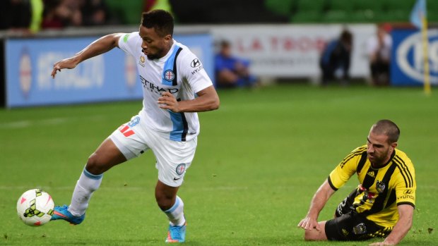 Harry Novillo (left) is one of the Melbourne City players who will be out of contract at the end of the season.