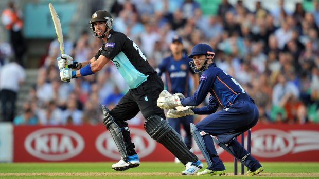 Prized recruit: Kevin Pietersen in action in a T20 match in England.