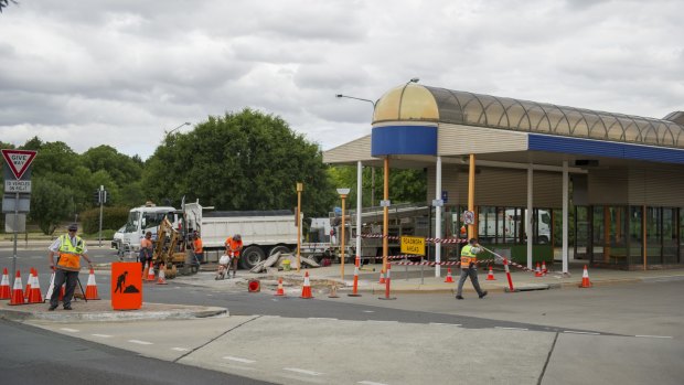 Work continues at the Woden Bus Interchange.
