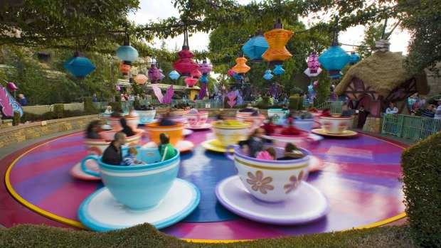 The Mad Tea Party attraction was inspired by the classic Disney animated movie, <i>Alice in Wonderland</i> and recreates the film's madcap "unbirthday" featuring the Mad Hatter and March Hare's chaotic tea party. 