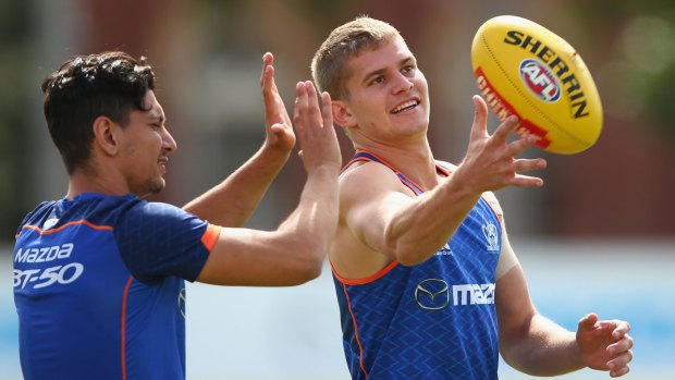 In line: Jed Anderson (right) is expected to make his debut for North Melbourne.