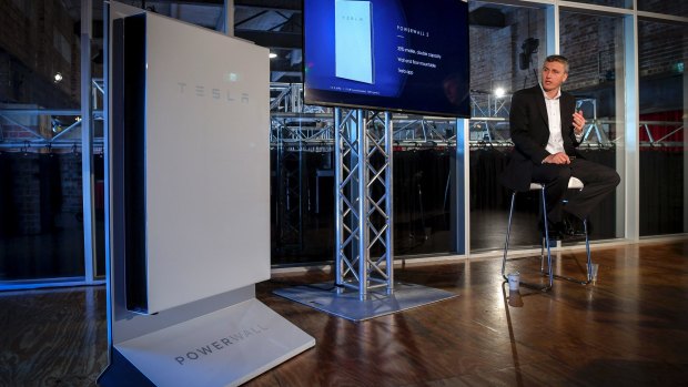 New technology replacing old: the Tesla battery was launched at a former power substation.