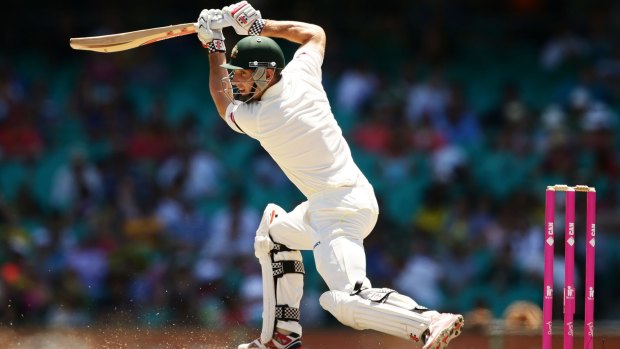 Perfect timing: Shaun Marsh joined the Australian run-fest on day two.