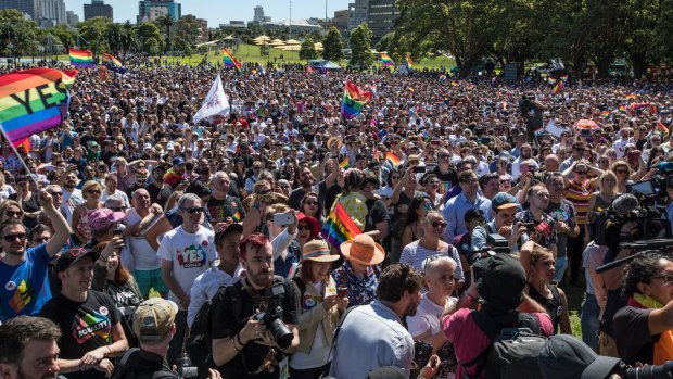 Sydneysiders were out in force for the announcement on Wednesday. 