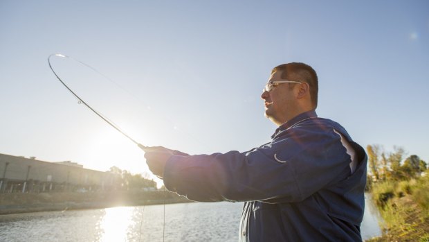 Anthony Heiser, secretary of the Capital Region Fishing Alliance, at the Queanbeyan River.