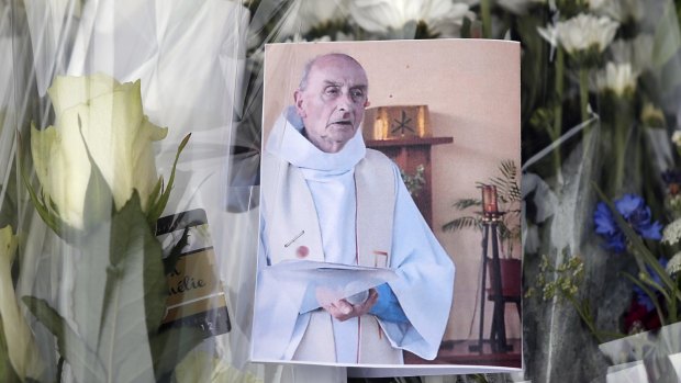 A picture of Father Jacques Hamel who was stabbed to death by two jihadists during mass.