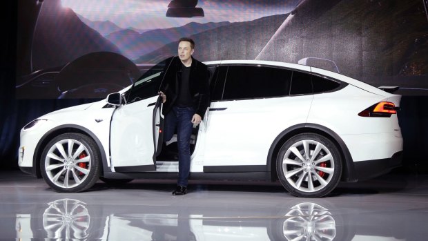 Tesla chief executive Elon with the Model X in September 2015.