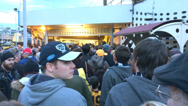 Fans queue at Richmond station.