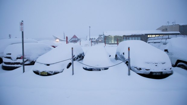 Perisher was covered in 30cm of snow overnight.