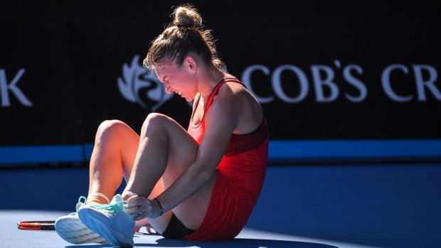 Simona Halep had ankle issues.