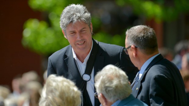 Carlton great Stephen Kernahan was among the mourners at the funeral for Penny Bailey on Thursday.