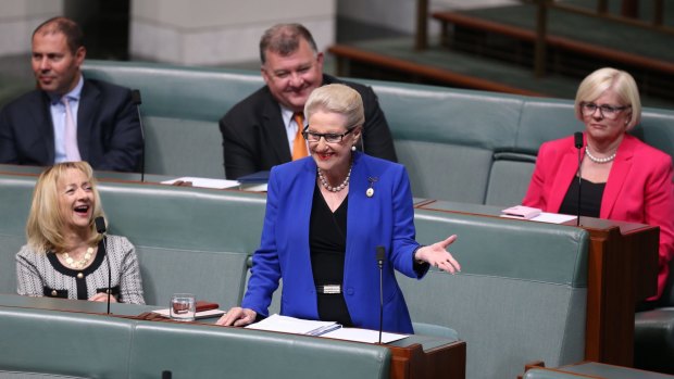 Bronwyn Bishop delivered her farewell speech to Parliament House on Wednesday.