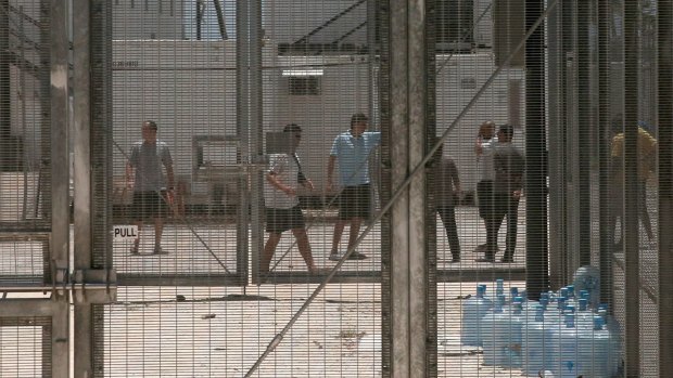 Asylum seekers at the Manus Island detention centre.