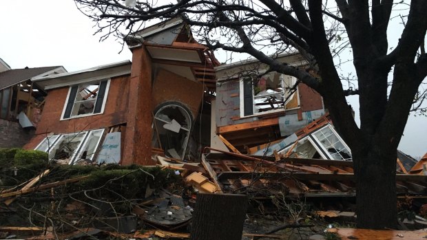 Damage of a house at Rowlett, Texas