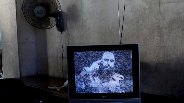 Footage of Fidel Castro on Cuban TV.