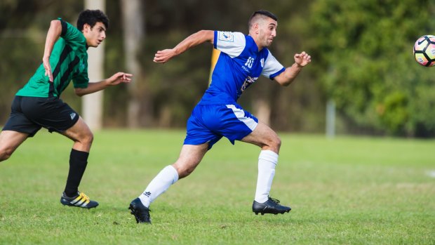 Canberra Olympic striker Stephen Domenici has scored 11 goals in four games. 