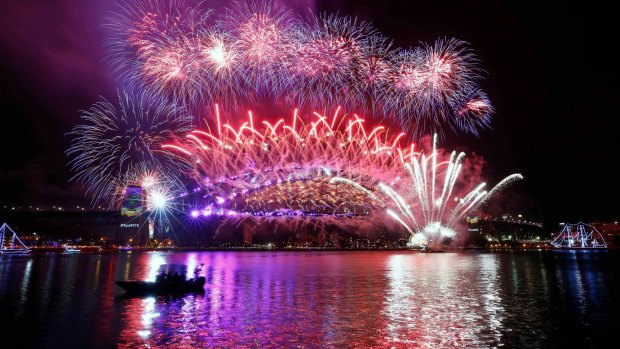 Last year's New Year's Eve fireworks on Sydney Harbour.