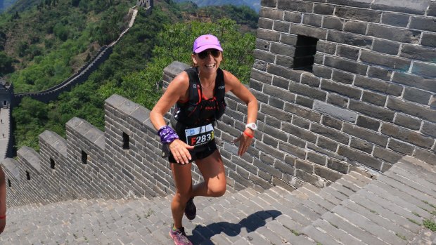 Pip running the Great Wall of China marathon last year.