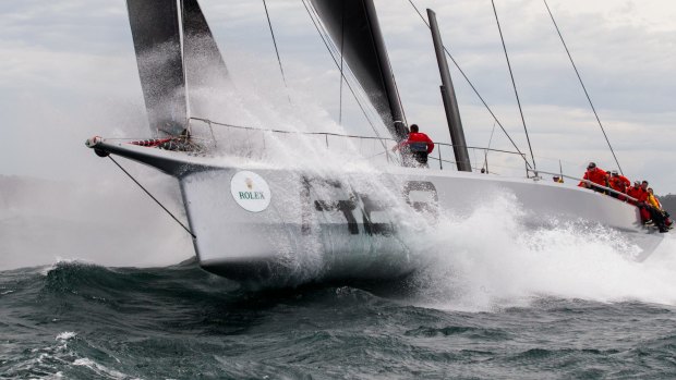 Maxi Rambler races during the 2015 Sydney to Hobart on Boxing Day.