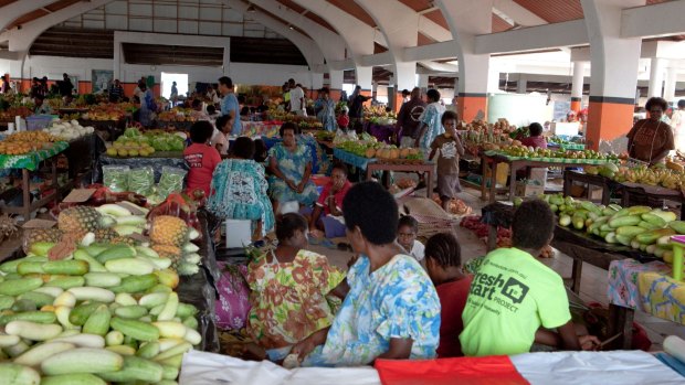 The market in Port Vila is bustling once again.