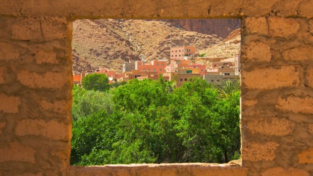 An old casbah in Todra Gorge.