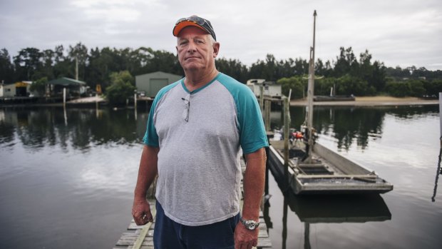 Oyster farmer Ray Wilcox outside his shed by the Clyde River.