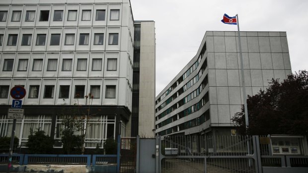 The German government is planning to close the hostel, left, operating in the North Korean embassy compound in North Berlin. 
