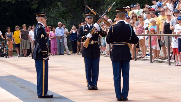 Virginia: The solemn ceremony at Arlington National Cemetery is in conducted regardless of weather.
