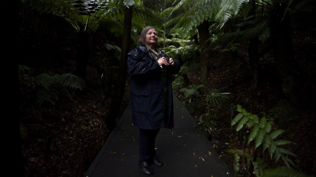 Volunteer Bird spotting guide Jonette McDonnell at the Australian National Botanic Gardens.