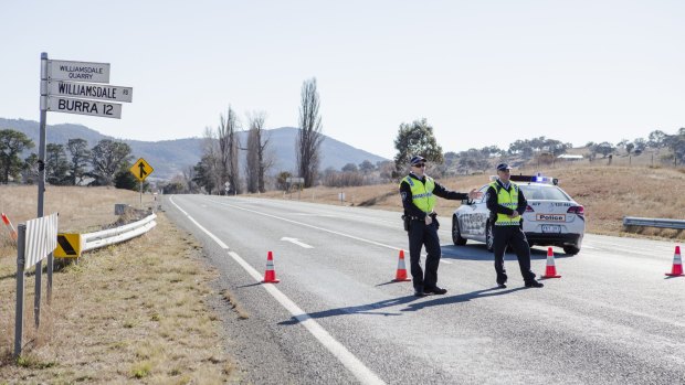 Police closed the Monaro Highway near Royalla due to a single vehicle car accident.