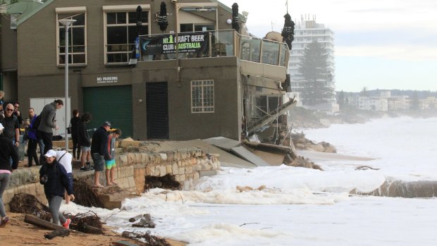 Damage at Collaroy after the coast was hit by high tides on Sunday.