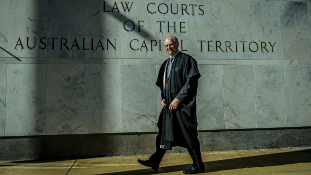 Giant of the ACT legal fraternity, respected judge, former director of public prosecutions and academic Justice Richard Refshauge after ACT Supreme Court ceremonial sitting that marked his retirement from the bench.