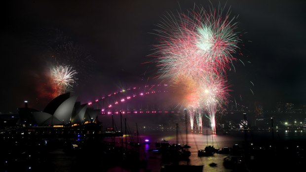 The midnight New Year's Eve fireworks over Sydney Harbour that kicked off 2018.