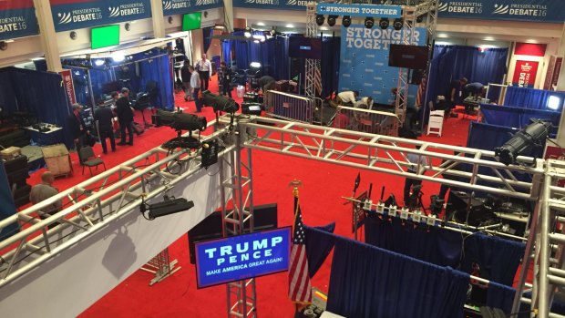 The spin room is packed up after the second US Presidential debate.