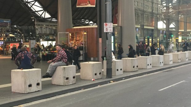 Bollards at Southern Cross have been immediately adopted as public seating.