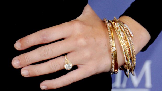 Miley in 2012 wearing her engagement ring.