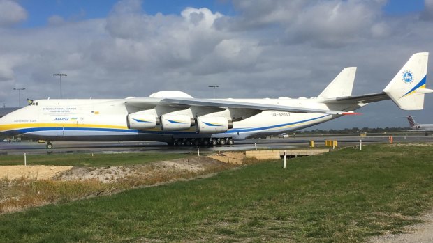 The Antonov An-225 Mriya at Perth Airport.