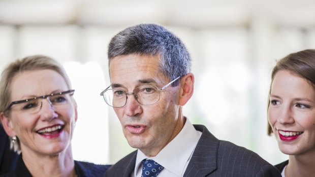 Uncontroversial appointment: Justice Geoffrey Nettle with supporters in the High Court for his swearing-in last week.