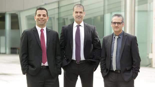 Weebit Nano executives Kobi Ben-Shabat, CEO Yossi Keret and CTO Amir Regev.