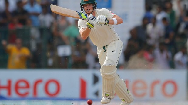 Captain's knock: Australia's Steve Smith plays forward on day two of the third Test in Colombo.
