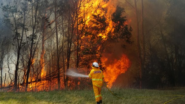 An out-of-control bushfire is threatening homes in Nowra.