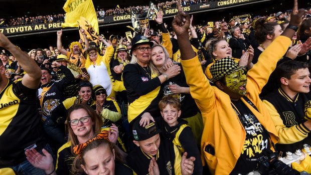 Emotional victory: Richmond fans celebrate.