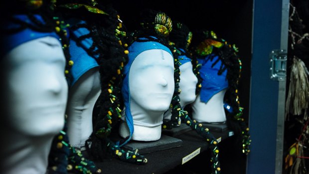 Twenty-five shades of blue were developed for the Na'vi costume fabrics alone, of which four were selected for the final production.