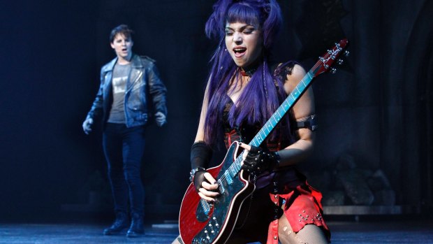 Gareth Keegan and Erin Clare in <i>We Will Rock You</i>.