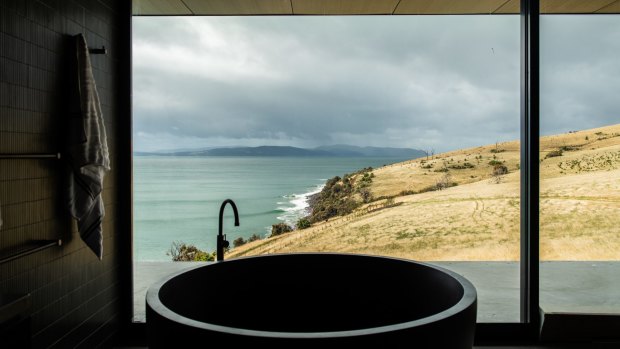 Enjoy a soak with a view at the luxurious The Point, an architect-design retreat oriented for spectacular views and privacy.