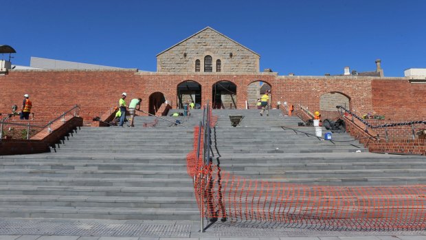 Ulumbarra Theatre, in Bendigo, is near completion, and retains glimpses of the building's former purpose.