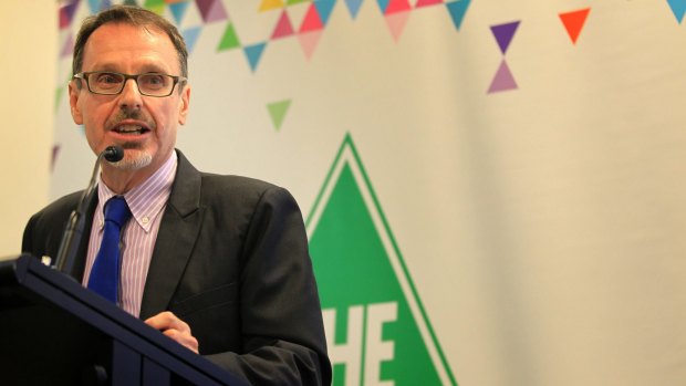 NSW Greens leader Dr John Kaye at Sunday's state campaign launch at UTS.